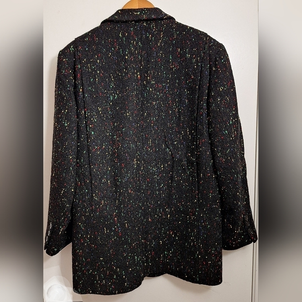 Vintage Couture CYNGE DESIGN Diane B Black Multicolored Wool Suit - Picture 6 of 11